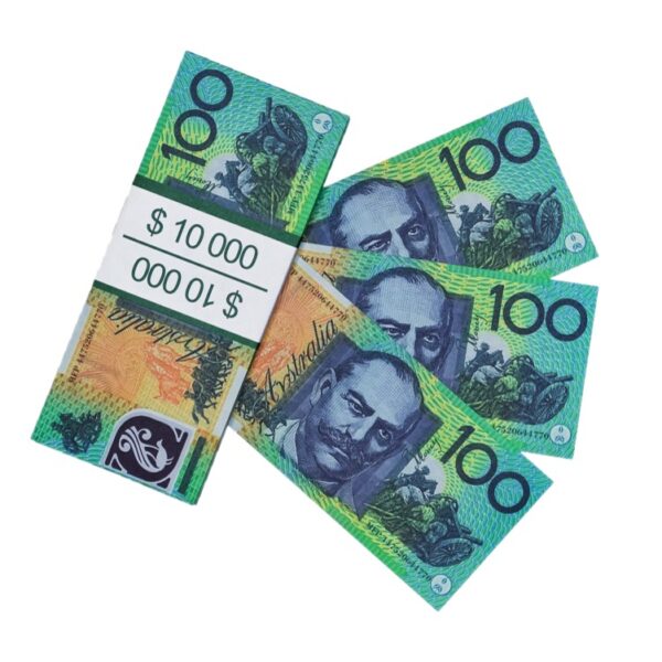 50 Australian dollars prop money stack