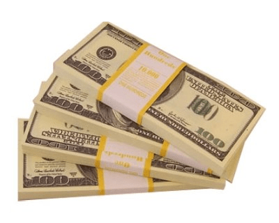 100 US dollars prop money giant bills
