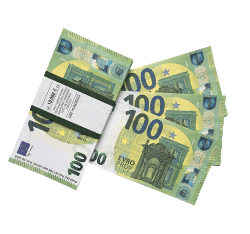 100 Euro prop money stack one-sided