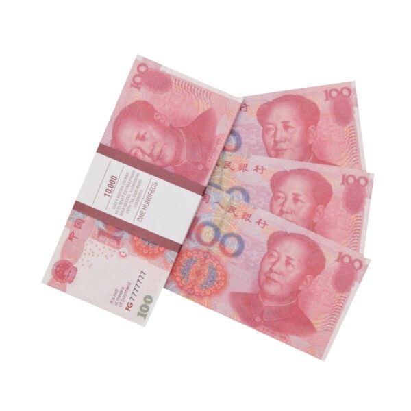 100 Chinese yuan prop money stack