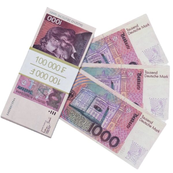 1000 Deutsch marks prop money stack