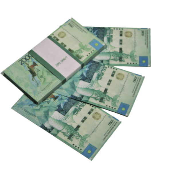 2000 Kazakhstan tenge prop money stack