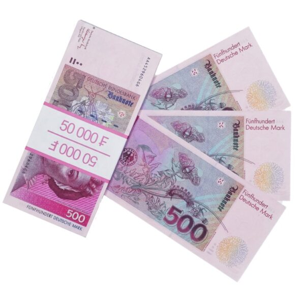 500 Deutsch marks prop money stack