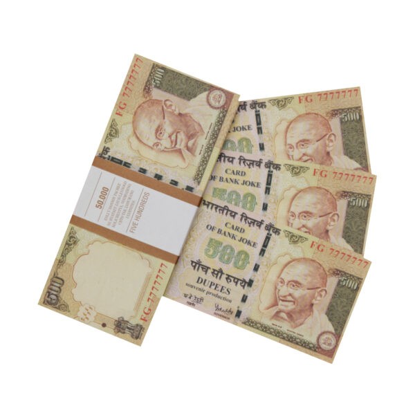 500 Indian rupees prop money stack