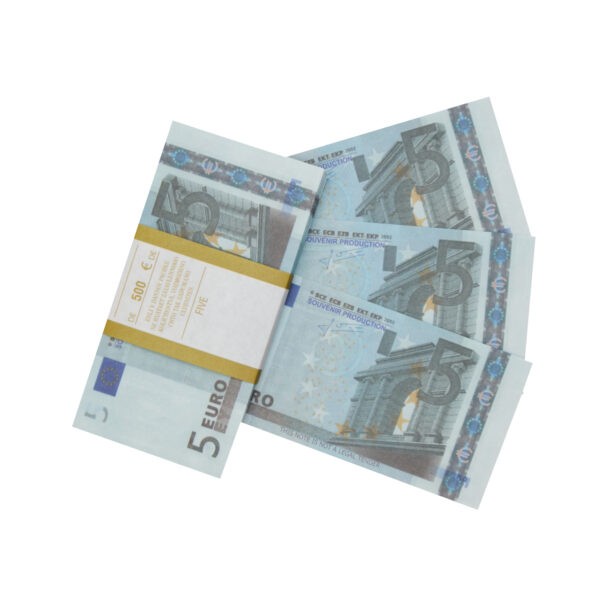 5 Euro prop money stack one-sided