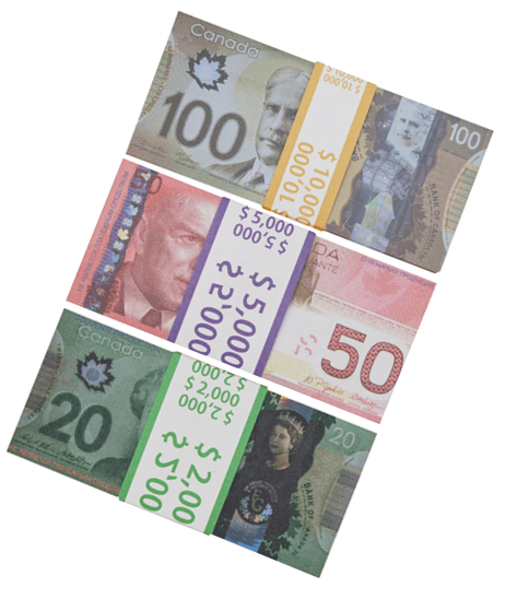 Набор №10 Сувенирные деньги Канадских долларов новых (100, 50, 20)