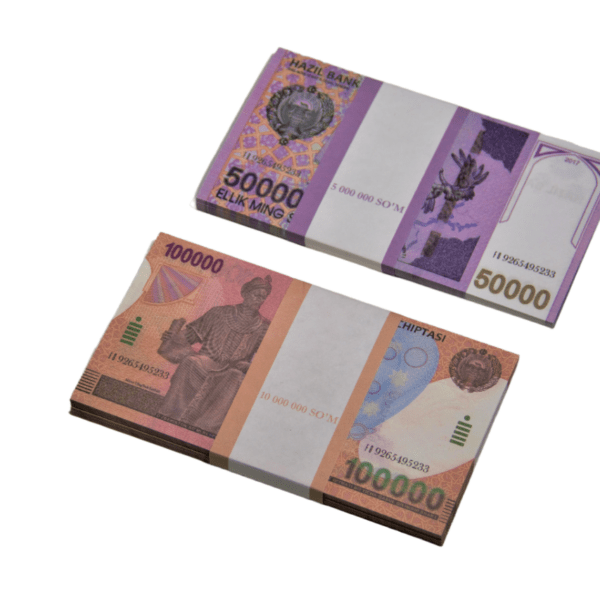 Набор №24 Сувенирные деньги Узбекские сумы (50000,100000)