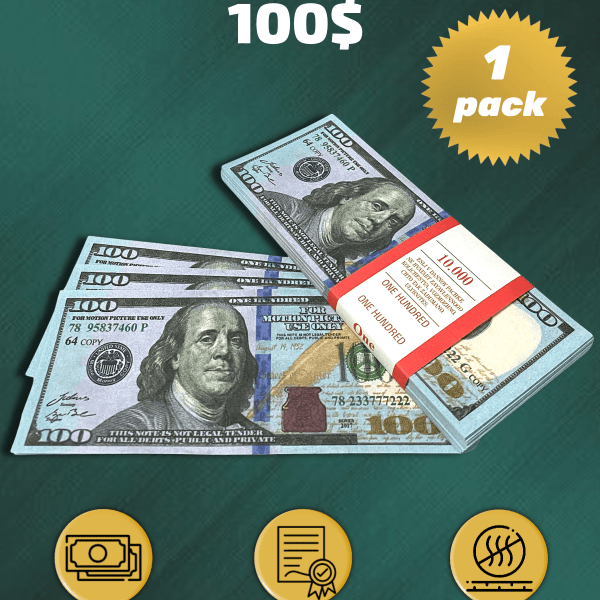 NEW 100 US dollars prop money stack