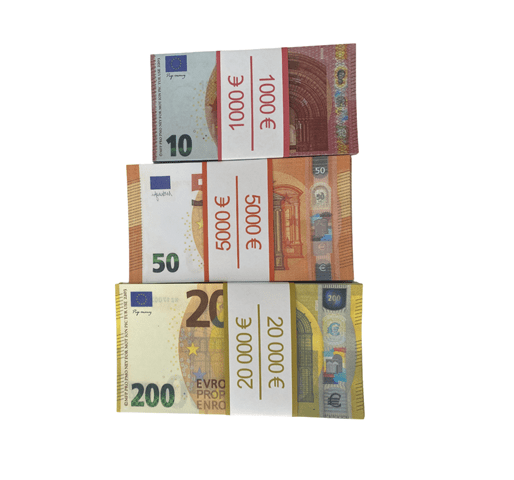 Kit of prop money 10, 50, 200 euros