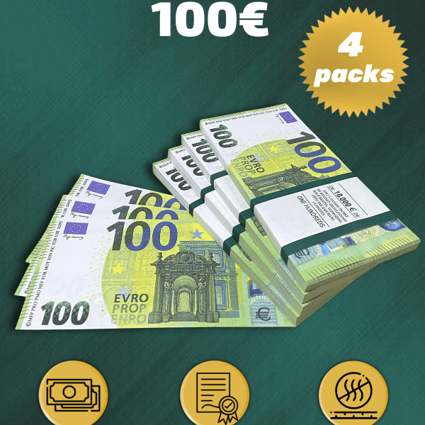 100 Euro prop money stack two-sided for packs