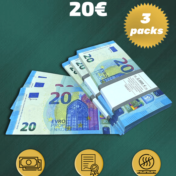 20 Euro prop money stack two-sided three packs