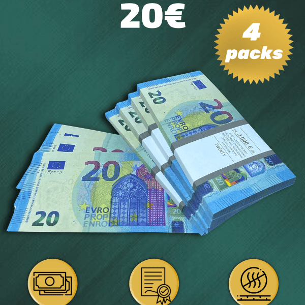 20 Euro prop money stack two-sided for packs