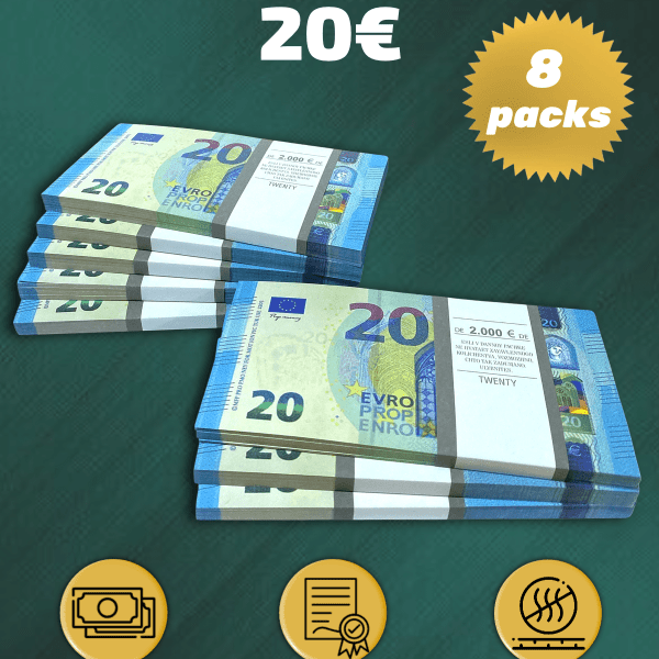 20 Euro prop money stack two-sided eight packs