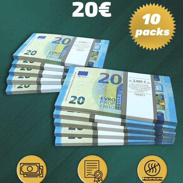 20 Euro prop money stack two-sided ten packs