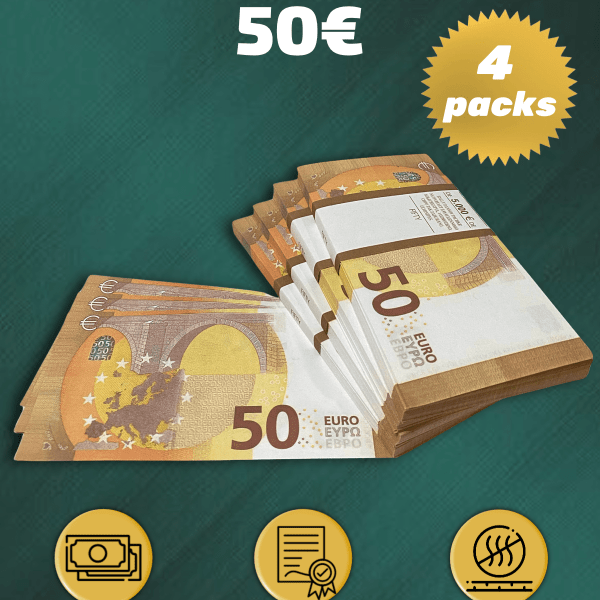 50 Euro prop money stack two-sided for packs