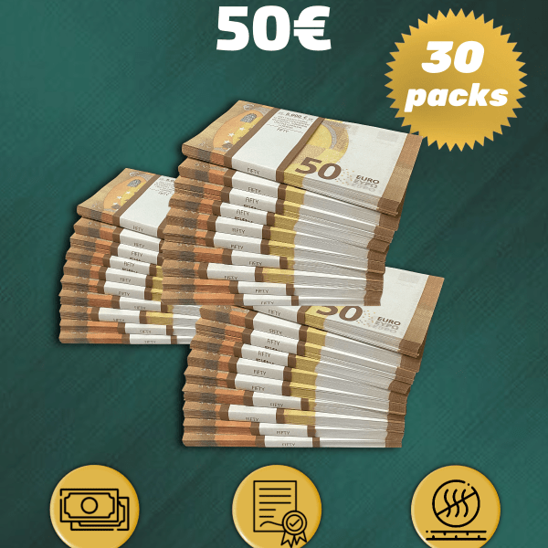 50 Euro prop money stack two-sided thrity packs