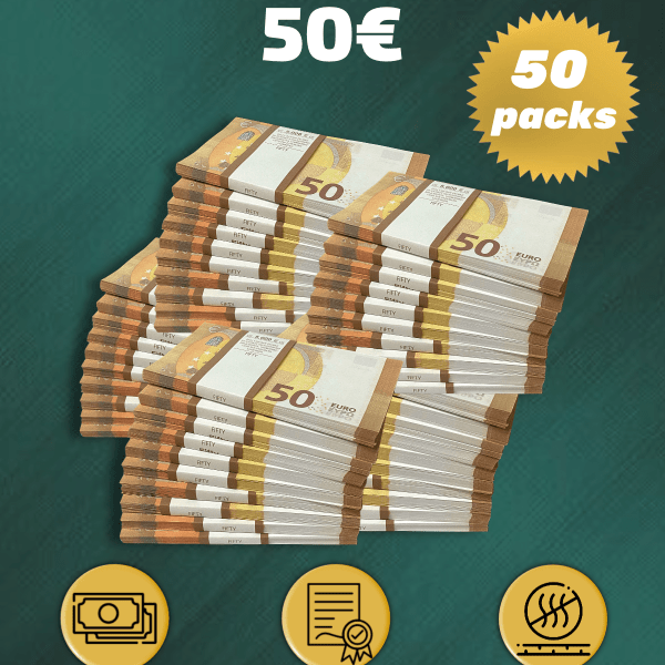 50 Euro prop money stack two-sided fifty packs