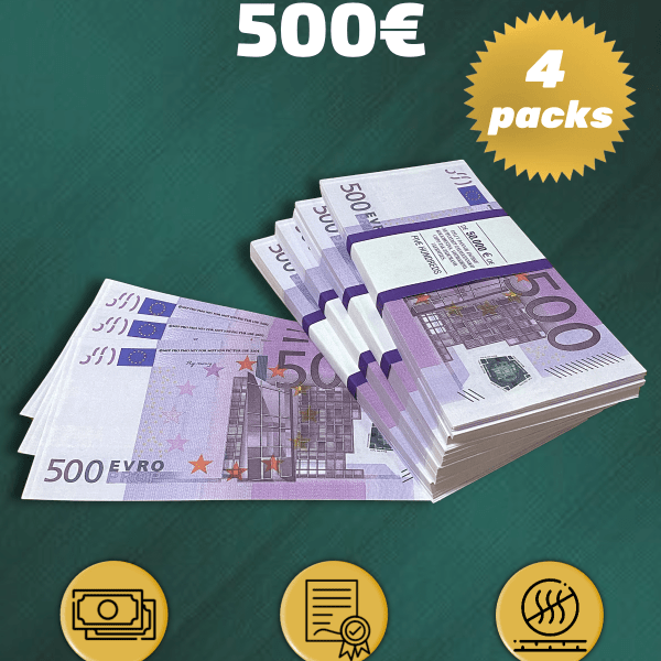500 Euro prop money stack two-sided for packs