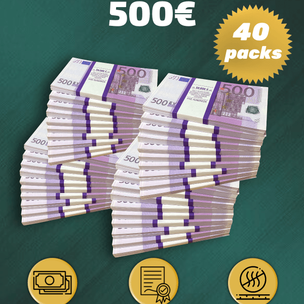 500 Euro prop money stack two-sided forty packs
