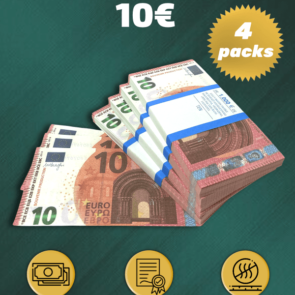 10 Euro prop money stack two-sided for packs