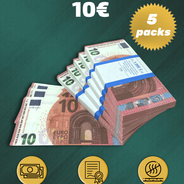 10 Euro prop money stack two-sided five packs