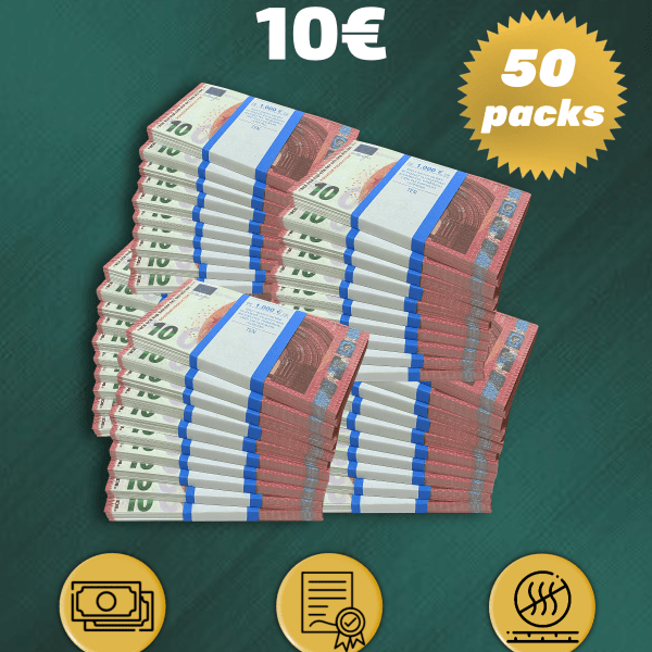 10 Euro prop money stack two-sided fifty packs