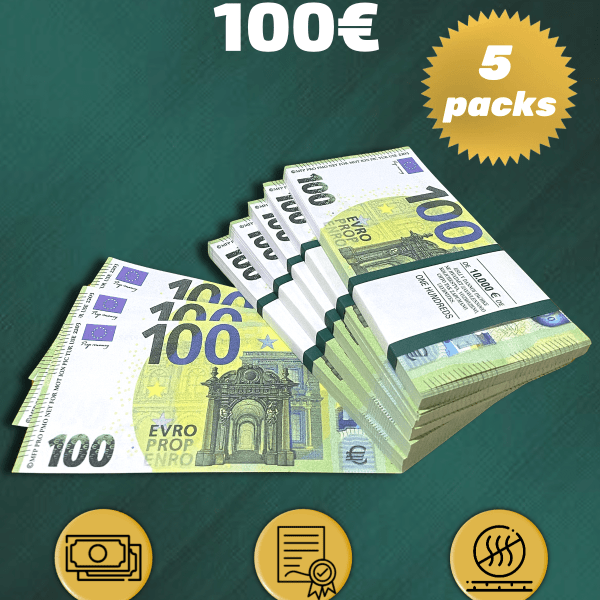 100 Euro prop money stack two-sided five packs