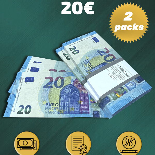 20 Euro prop money stack two-sided two packs