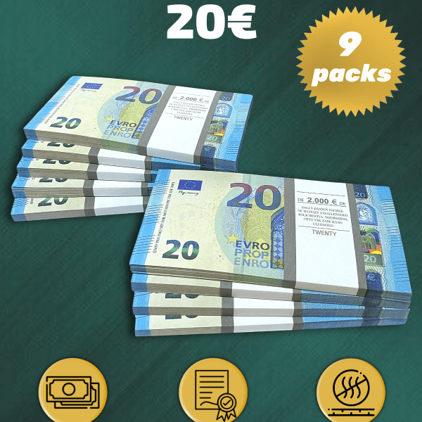 20 Euro prop money stack two-sided nine packs