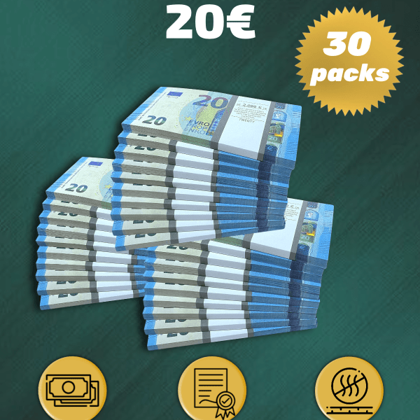 20 Euro prop money stack two-sided thrity packs