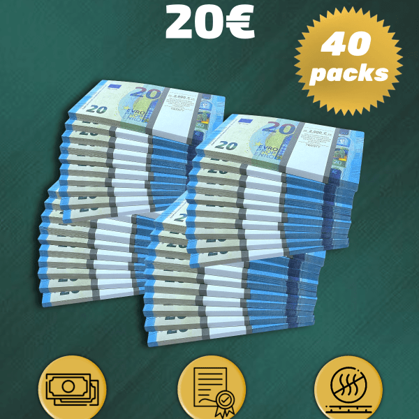 20 Euro prop money stack two-sided forty packs