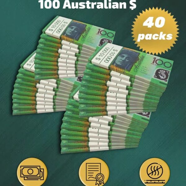 100 Australian Dollars prop money stack two-sided forty packs