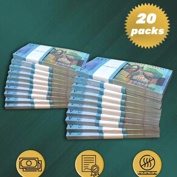 100 BYN prop money stack two-sided twenty packs