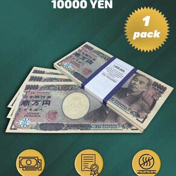 10 000 Japanese yen prop money stack two-sided  one packs