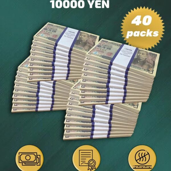 10 000 Japanese yen prop money stack two-sided forty packs