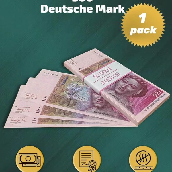 500 Deutsch marks prop money stack two-sided  one packs