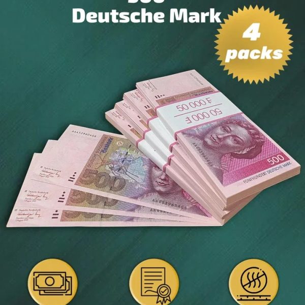 500 Deutsch marks prop money stack two-sided for packs