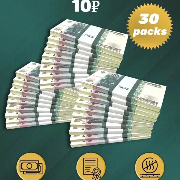 10 Russian rubles prop money stack two-sided thirty packs