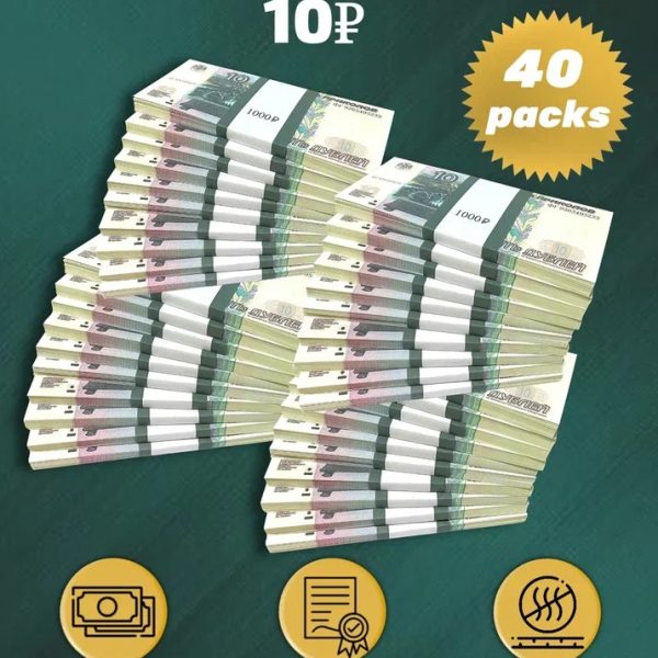 10 Russian rubles prop money stack two-sided forty packs