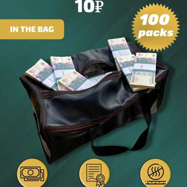 10 Russian rubles prop money stack two-sided one hundred packs & money bag
